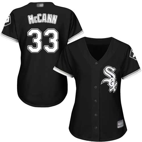 White Sox #33 James McCann Black Alternate Women's Stitched MLB Jersey